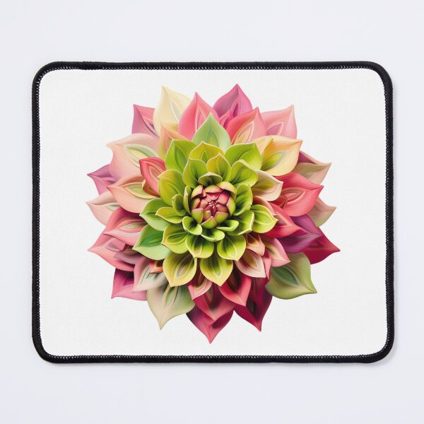Item preview, View of a Multicolored Stylized Dahlia Bloom with Symmetrical Petals designed and sold by CharlieDesings.
