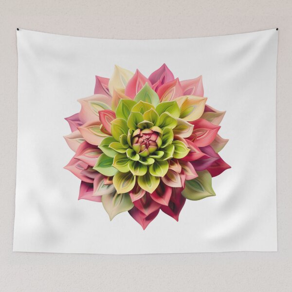 Item preview, View of a Multicolored Stylized Dahlia Bloom with Symmetrical Petals designed and sold by CharlieDesings.