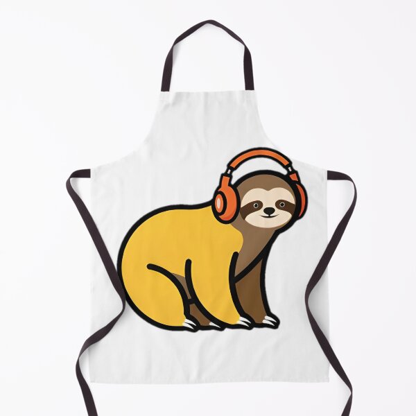 Item preview, Cozy Sloth with Orange Headphones designed and sold by SunkenCost.