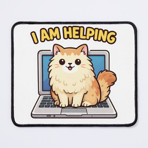 Item preview, I Am Helping Cat - Funny Work From Home Sticker designed and sold by InkognitoPrints.
