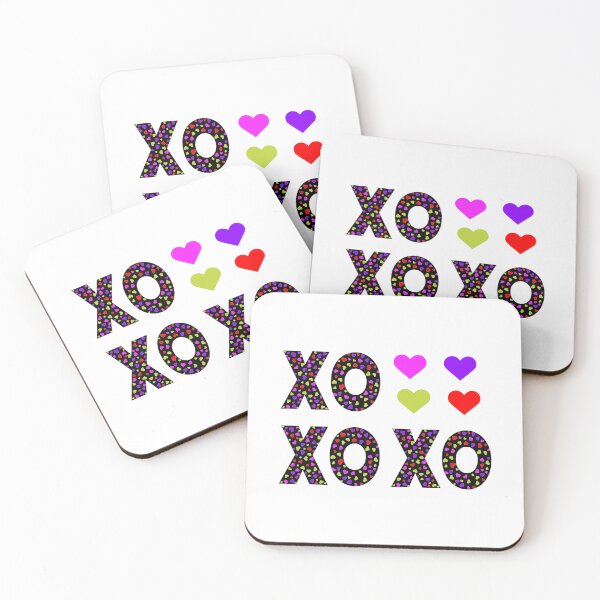 Item preview, Colorful Hearts XOXO Pattern – Retro Y2K Black and Neon Valentine's Design designed and sold by DeeLulu.