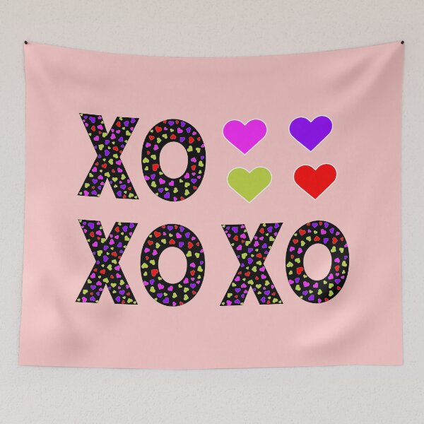 Item preview, Colorful Hearts XOXO Pattern – Retro Y2K Black and Neon Valentine's Design designed and sold by DeeLulu.