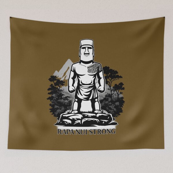 Item preview, Rapa Nui Strong — Moai Guardian with Island Landscape designed and sold by BB Design Garage.