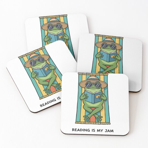 Item preview, Relaxed Summer Frog Reading Book on Beach Towel Vacation Vibes designed and sold by Floomart.