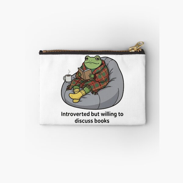 Item preview, Cozy Introvert Frog Reading in Beanbag Chair with Plaid Blanket designed and sold by Floomart.