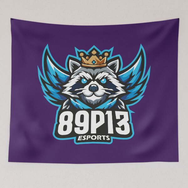Item preview, Blue Winged Raccoon Mascot Logo | Fantasy Animal E-Sport Design designed and sold by MerlinWear.