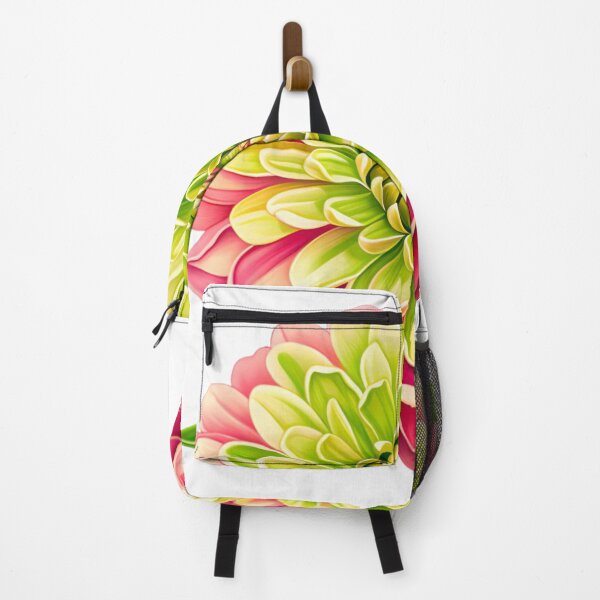 Item preview, Vibrant Multi-layered Zinnia Flower in Pink and Lime Green designed and sold by CharlieDesings.