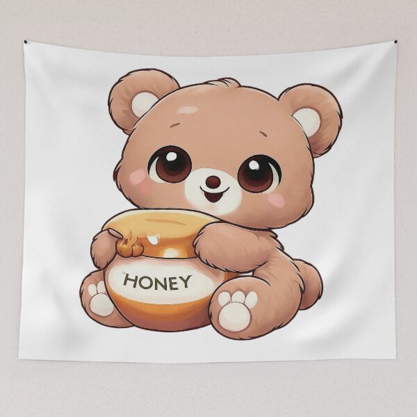 Item preview, Cute Kawaii Bear with Honey Pot Sweet Teddy Sticker designed and sold by DesignEG.