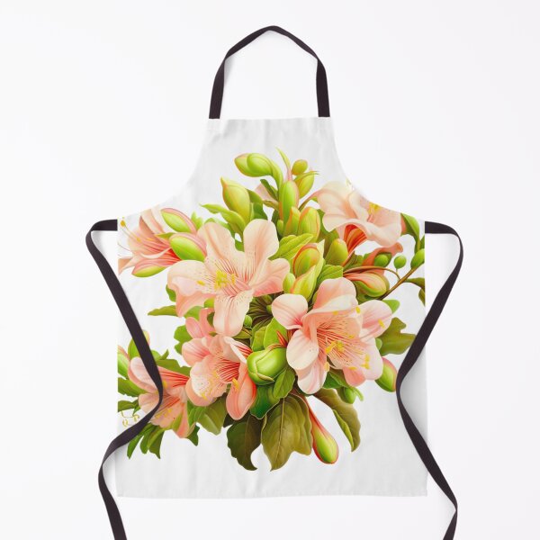 Item preview, Elegant Peach Azalea Bouquet with Green Buds and Foliage designed and sold by CharlieDesings.