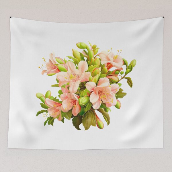 Item preview, Elegant Peach Azalea Bouquet with Green Buds and Foliage designed and sold by CharlieDesings.