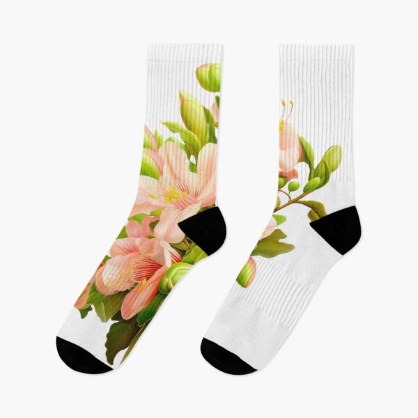 Item preview, Elegant Peach Azalea Bouquet with Green Buds and Foliage designed and sold by CharlieDesings.
