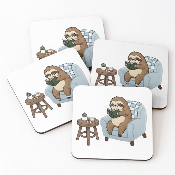 Item preview, Cozy Sloth Reading a Book | Cute Relax Illustration designed and sold by Senkov.