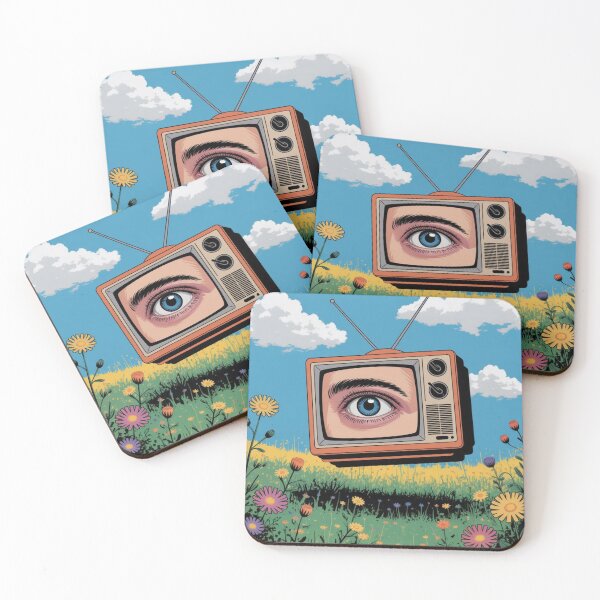 Item preview, Weirdcore TV Dreamscape - Surreal Eye in the Meadow designed and sold by Pukisdaizi.