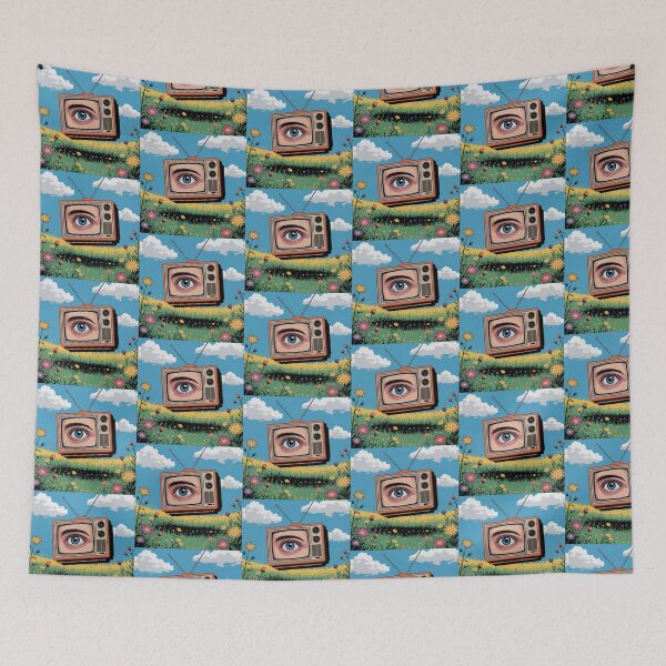 Item preview, Weirdcore TV Dreamscape - Surreal Eye in the Meadow designed and sold by Pukisdaizi.