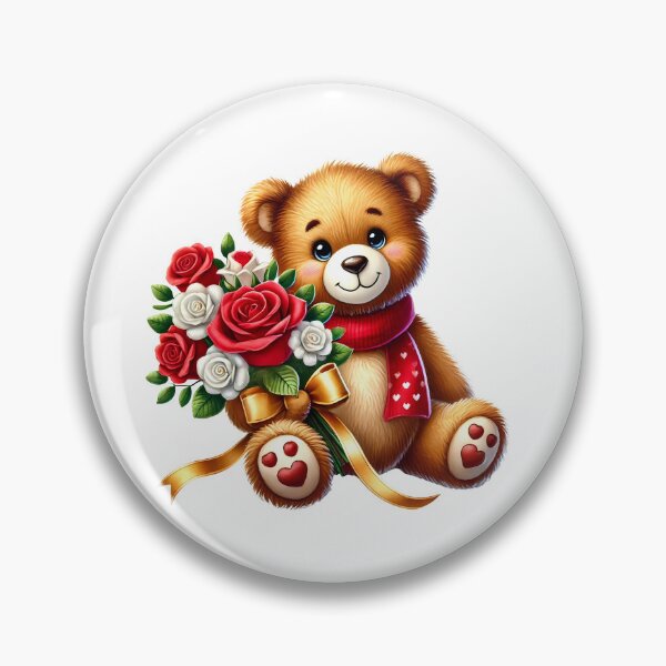 Item preview, Valentine Teddy Bear Rose - Cute Romantic Flower Art designed and sold by FuzionRaptor.
