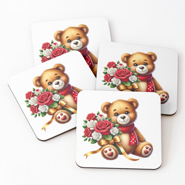 Item preview, Valentine Teddy Bear Rose - Cute Romantic Flower Art designed and sold by FuzionRaptor.
