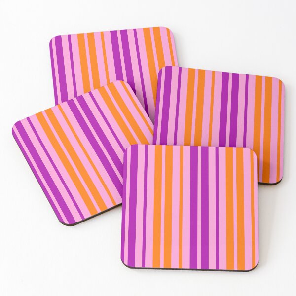 Item preview, Orange Purple Stripes On Pink Pattern Design  designed and sold by PatternTitan.