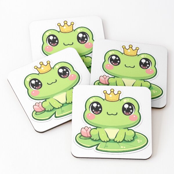 Item preview, Cute Kawaii Frog Prince on Lily Pad Sticker designed and sold by DesignEG.