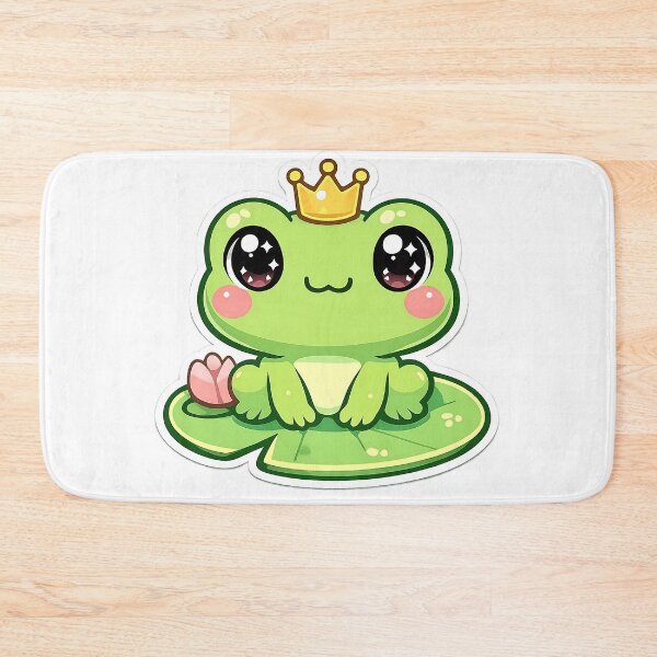 Item preview, Cute Kawaii Frog Prince on Lily Pad Sticker designed and sold by DesignEG.