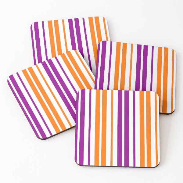 Item preview, Orange Purple Stripes On White Pattern Design  designed and sold by PatternTitan.