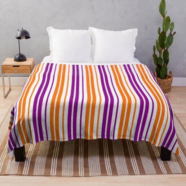 Item preview, Orange Purple Stripes On White Pattern Design  designed and sold by PatternTitan.