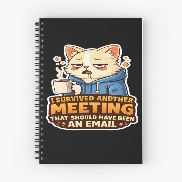 Artikelvorschau, Lustiger Büro-Katzenaufkleber – Ich habe ein weiteres Meeting überstanden, das eigentlich eine E-Mail hätte sein sollen – Bürohumor-Kaffee-Design entworfen und verkauft von FernandsOficial.