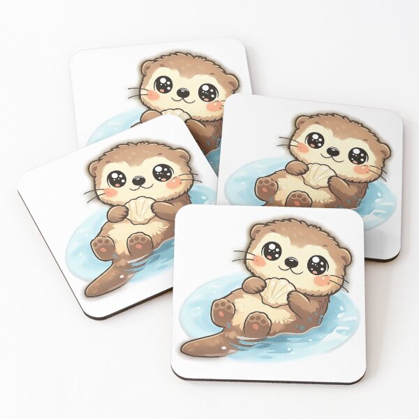 Item preview, Cute Kawaii Sea Otter Floating Water Animal Sticker designed and sold by DesignEG.