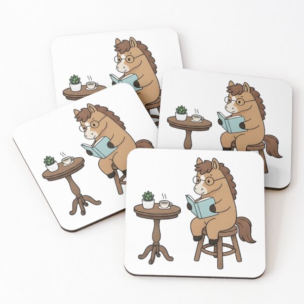 Item preview, Cute Reading Horse with Coffee | Cozy Book Lover Illustration designed and sold by Senkov.