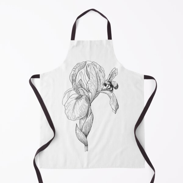 Item preview, Iris with Bee Illustration, Iris Decor, Iris Drawing designed and sold by HawthorneFlame.