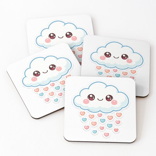 Item preview, Kawaii Cloud Raining Hearts Cute Weather Sticker designed and sold by DesignEG.