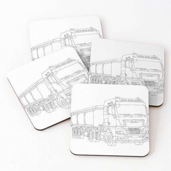 Item preview, Dump Truck Line Art Illustration designed and sold by ElceMare.