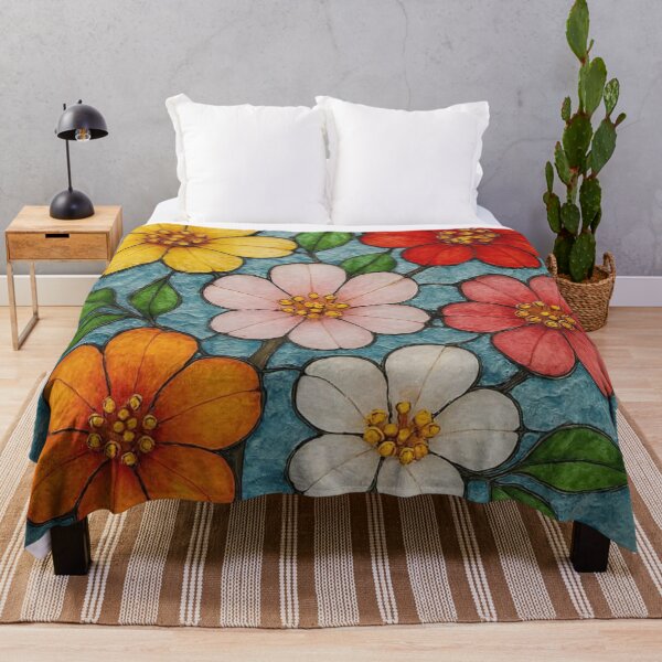 Item preview, Aesthetic nature stained glass Vintage Pattern legant Floral Colors designed and sold by KamalaDesign.