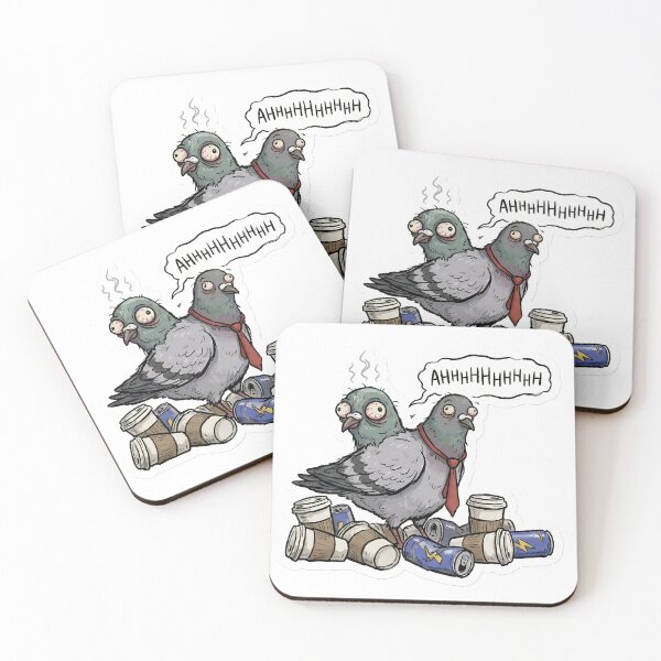 Item preview, Over-Caffeinated Corporate Pigeon Burnout designed and sold by StickyGuys.
