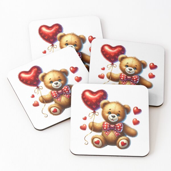Item preview, Valentine Teddy Bear Love Heart - Romantic Rose Gift Art designed and sold by FuzionRaptor.