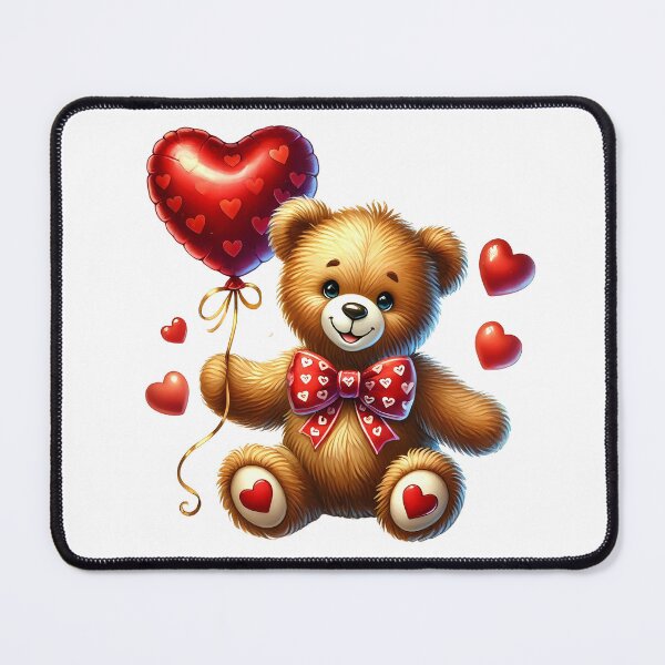Item preview, Valentine Teddy Bear Love Heart - Romantic Rose Gift Art designed and sold by FuzionRaptor.