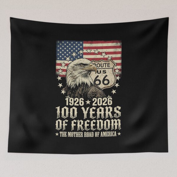 Artikelvorschau, Route 66 Patriotisches 100-jähriges Jubiläum – Adler & Rechteckige Flagge entworfen und verkauft von G350.