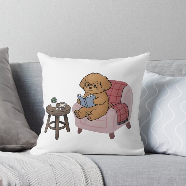 Item preview, Cozy Reading Dog Illustration | Cute Book Lover Puppy designed and sold by Senkov.