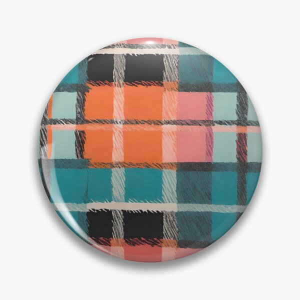 Item preview, Turquoise Ochre Pink Plaid designed and sold by WallsAlive.