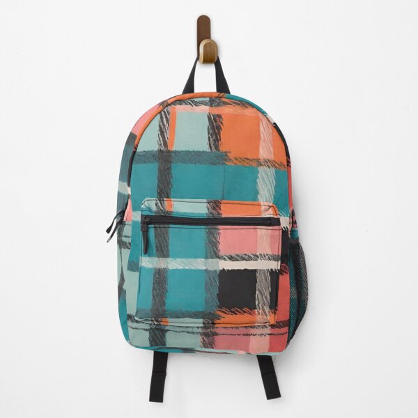 Item preview, Turquoise Ochre Pink Plaid designed and sold by WallsAlive.