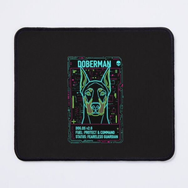 Item preview, Neon Doberman - Fearless Guardian Doge OS Retro Cyberpunk  designed and sold by PrimeTime85.