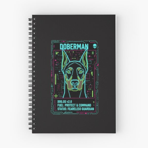 Item preview, Neon Doberman - Fearless Guardian Doge OS Retro Cyberpunk  designed and sold by PrimeTime85.