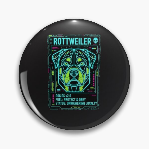 Item preview, Neon Rottweiler - Guardian Spirit Doge OS Retro Cyberpunk  designed and sold by PrimeTime85.