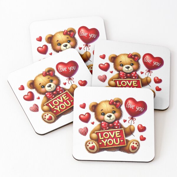 Item preview, Love You Teddy Bear - Cute Valentine Heart Mascot designed and sold by FuzionRaptor.