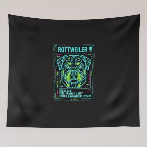 Item preview, Neon Rottweiler - Guardian Spirit Doge OS Retro Cyberpunk  designed and sold by PrimeTime85.