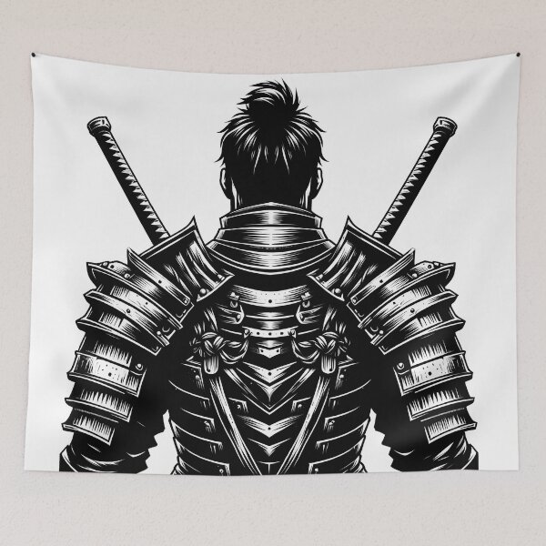 Item preview, Samurai Warrior Armor Back Katana Sword Art designed and sold by DrawDrip.