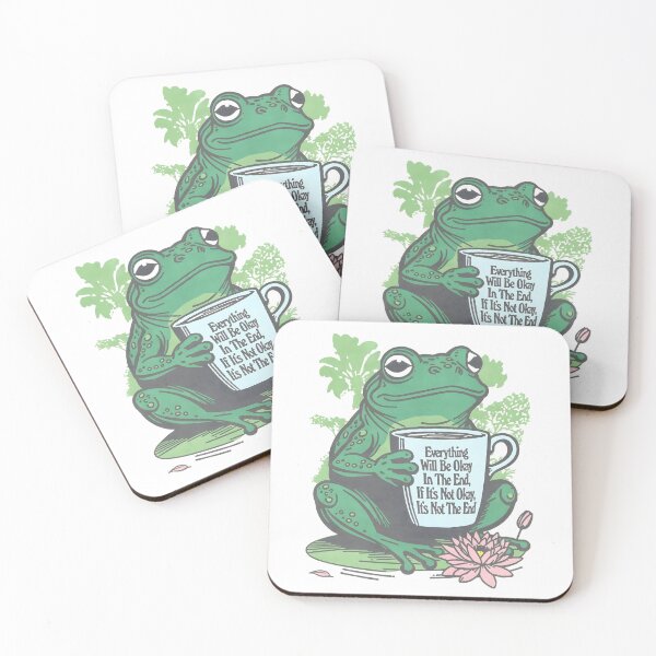 Item preview, Cute Frog Mental Health Quote - Everything Will Be Okay In The End  designed and sold by ATLAS TEES.