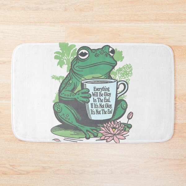 Item preview, Cute Frog Mental Health Quote - Everything Will Be Okay In The End  designed and sold by ATLAS TEES.