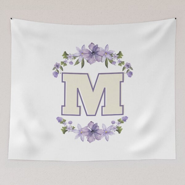 Item preview, Letter M Monogram with Flowers – Elegant Floral Initial Design designed and sold by OmikronStore.