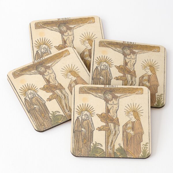 Item preview, Christ on the Cross – 15th Century German Woodcut designed and sold by DeusInk.