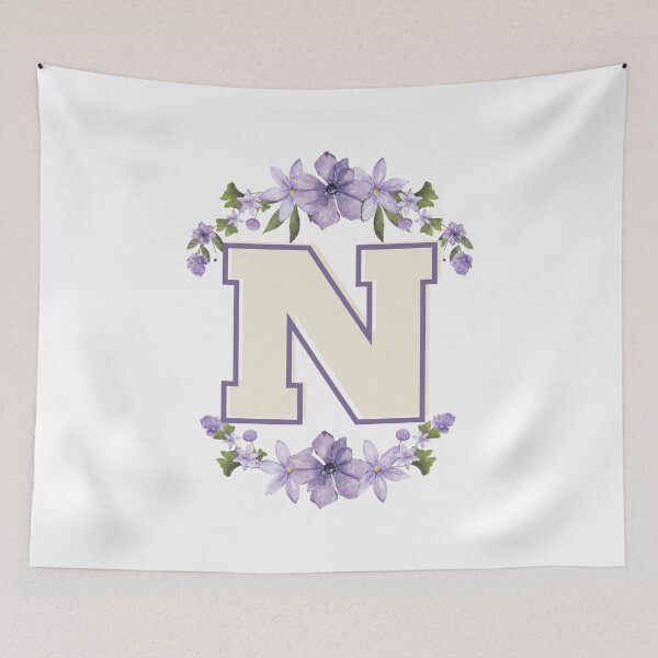 Item preview, Letter N Monogram with Flowers – Elegant Floral Initial Design designed and sold by OmikronStore.